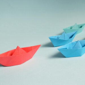 paper boats on solid surface